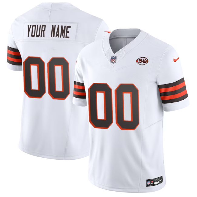 Men's Cleveland Browns Active Player Custom White 2023 F.U.S.E. 1946 Collection Vapor Untouchable Alternate Limited Football Stitched Jersey